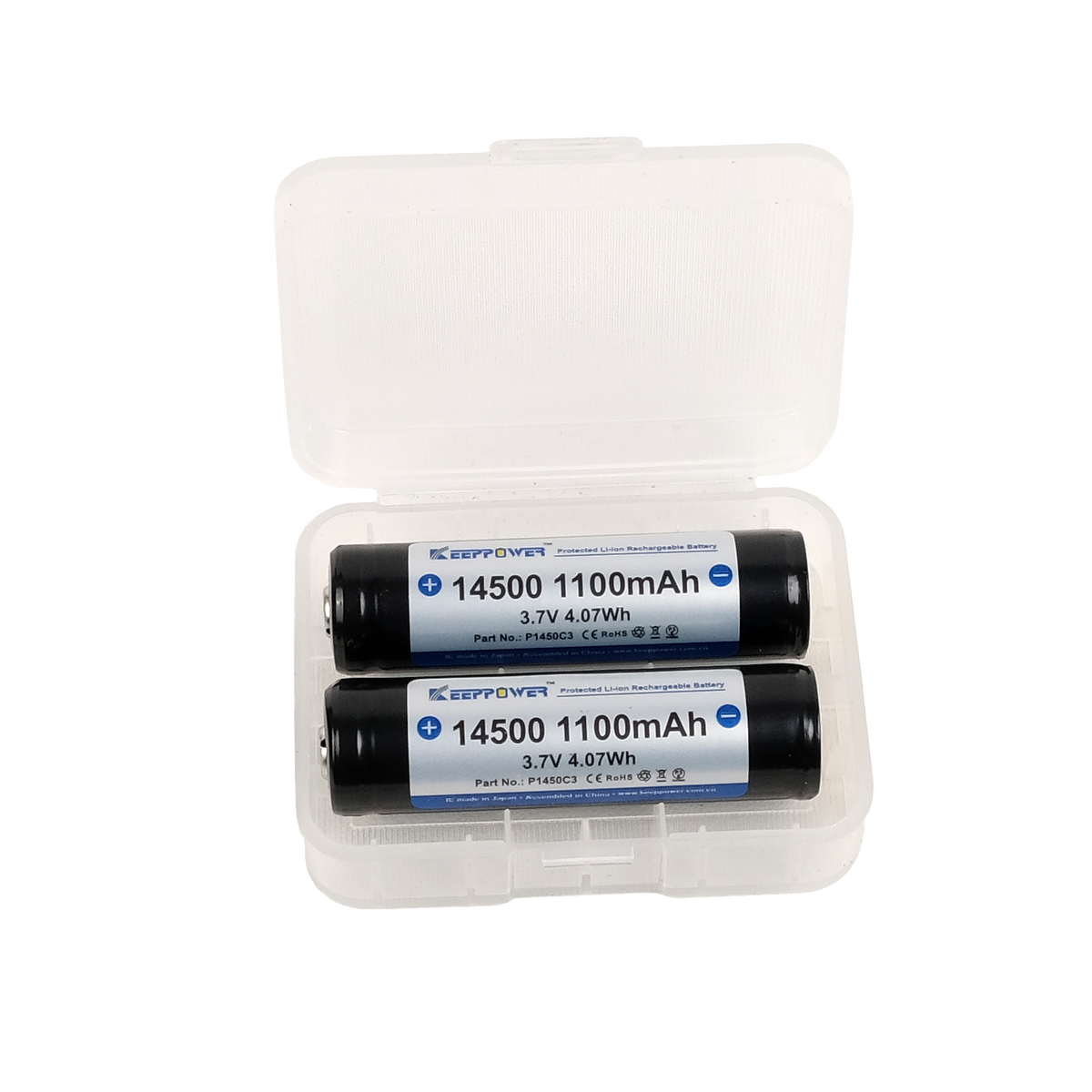 14500 Li ion Battery 3.7V 1100mAh Protected Cell 2 Batteries